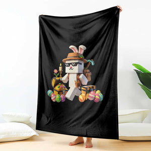 Funny Easter Day Bunny Miner Egg Video Game Throw Blanket TS11 Print Your Wear