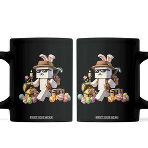 Funny Easter Day Bunny Miner Egg Video Game Coffee Mug TS11 Black Print Your Wear