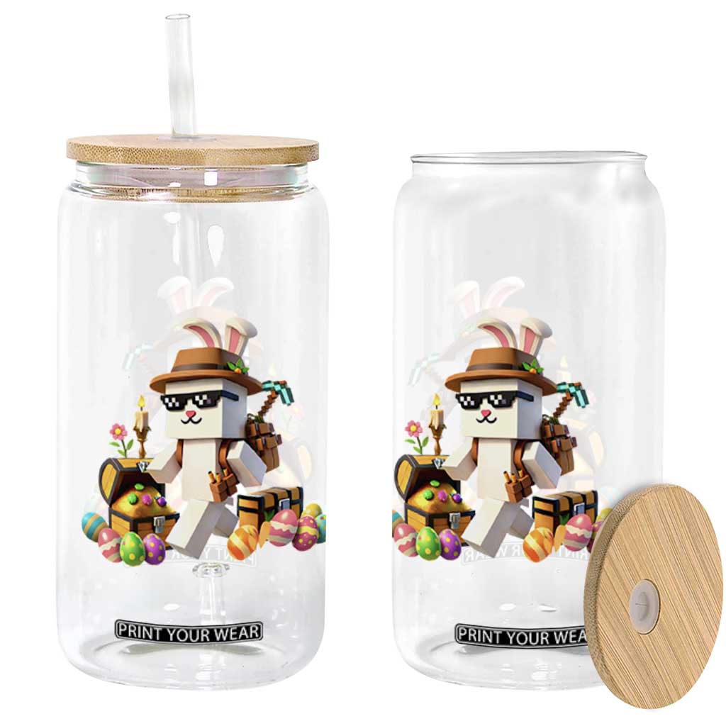 Funny Easter Day Bunny Miner Egg Video Game Glass Can TS11 Print Your Wear