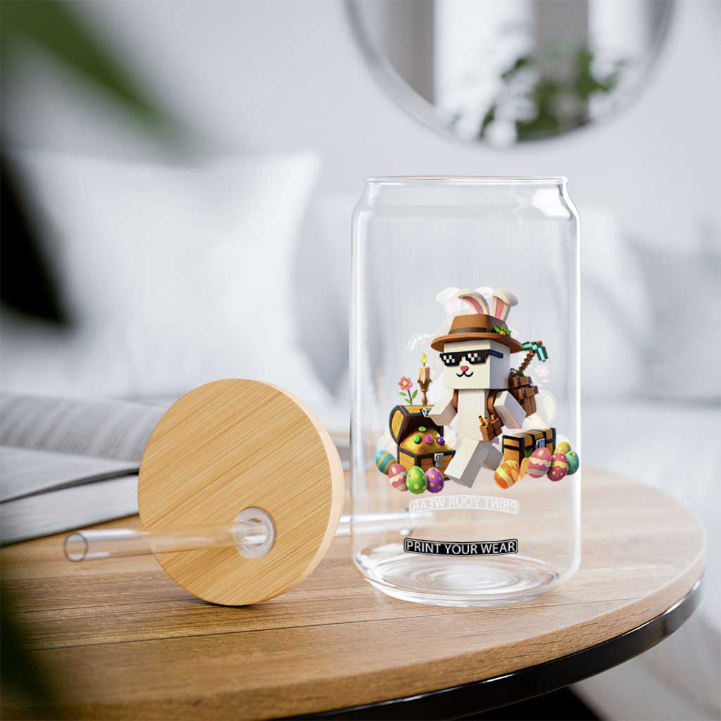 Funny Easter Day Bunny Miner Egg Video Game Glass Can TS11 Print Your Wear