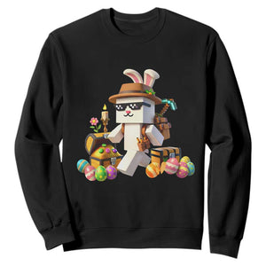Funny Easter Day Bunny Miner Egg Video Game Sweatshirt TS11 Black Print Your Wear