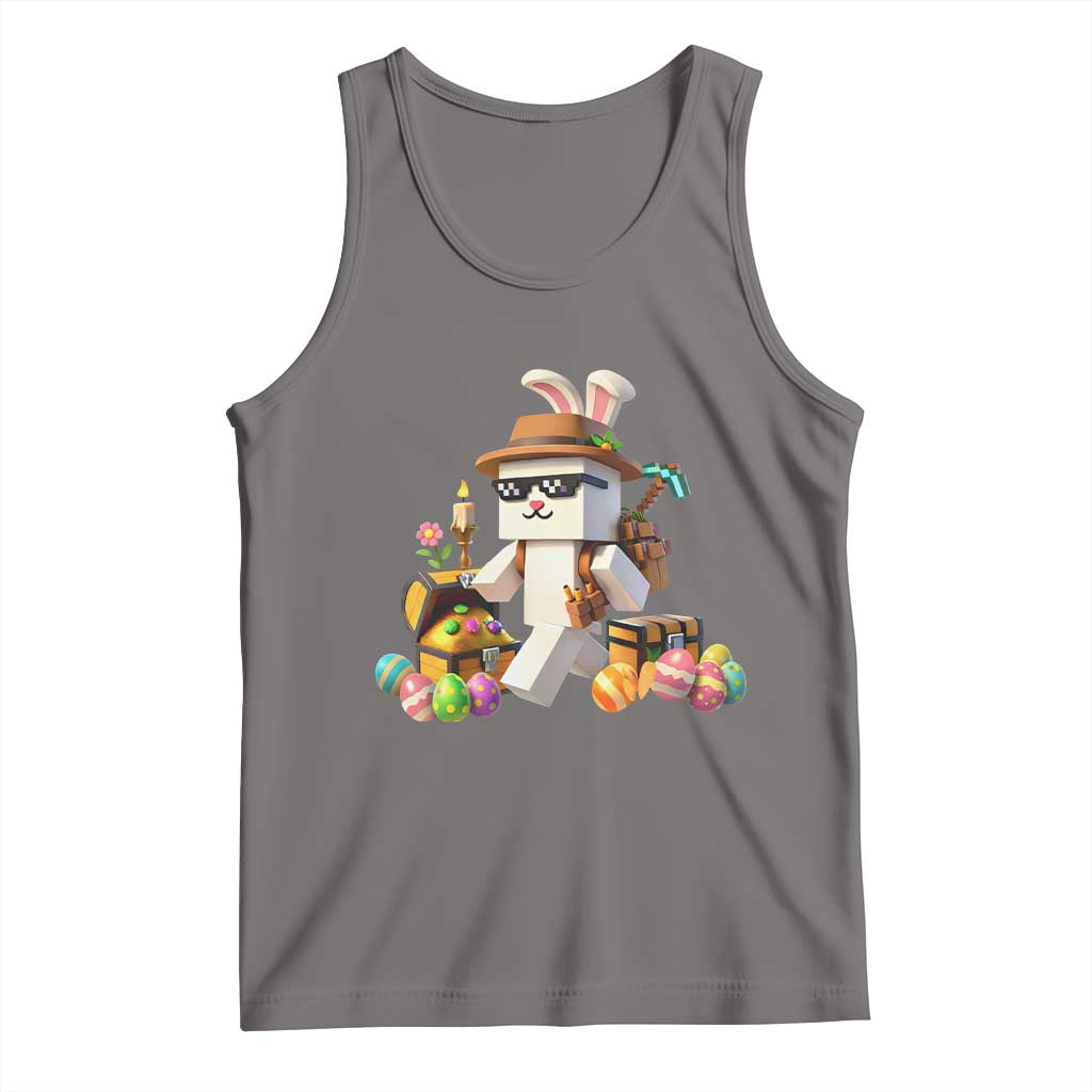 Funny Easter Day Bunny Miner Egg Video Game Tank Top TS11 Deep Heather Print Your Wear