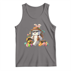 Funny Easter Day Bunny Miner Egg Video Game Tank Top TS11 Deep Heather Print Your Wear
