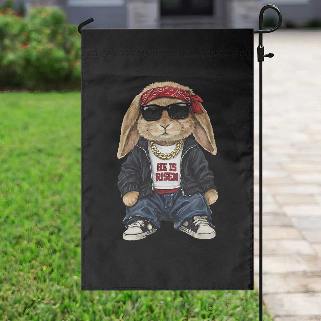 Hip Hop Easter Bunny He is Risen Jesus Religious Christian Garden Flag TS11 Print Your Wear