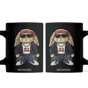 Hip Hop Easter Bunny He is Risen Jesus Religious Christian Coffee Mug TS11 Black Print Your Wear