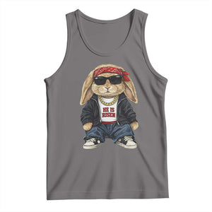 Hip Hop Easter Bunny He is Risen Jesus Religious Christian Tank Top TS11 Deep Heather Print Your Wear