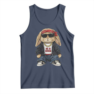 Hip Hop Easter Bunny He is Risen Jesus Religious Christian Tank Top TS11 Navy Print Your Wear