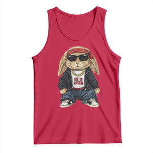Hip Hop Easter Bunny He is Risen Jesus Religious Christian Tank Top TS11 Red Print Your Wear