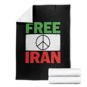 Free Iran Throw Blanket Stop War Barbed Wire Peace Sign TS11 Black Print Your Wear
