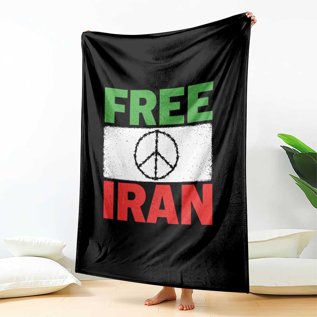 Free Iran Throw Blanket Stop War Barbed Wire Peace Sign TS11 Print Your Wear