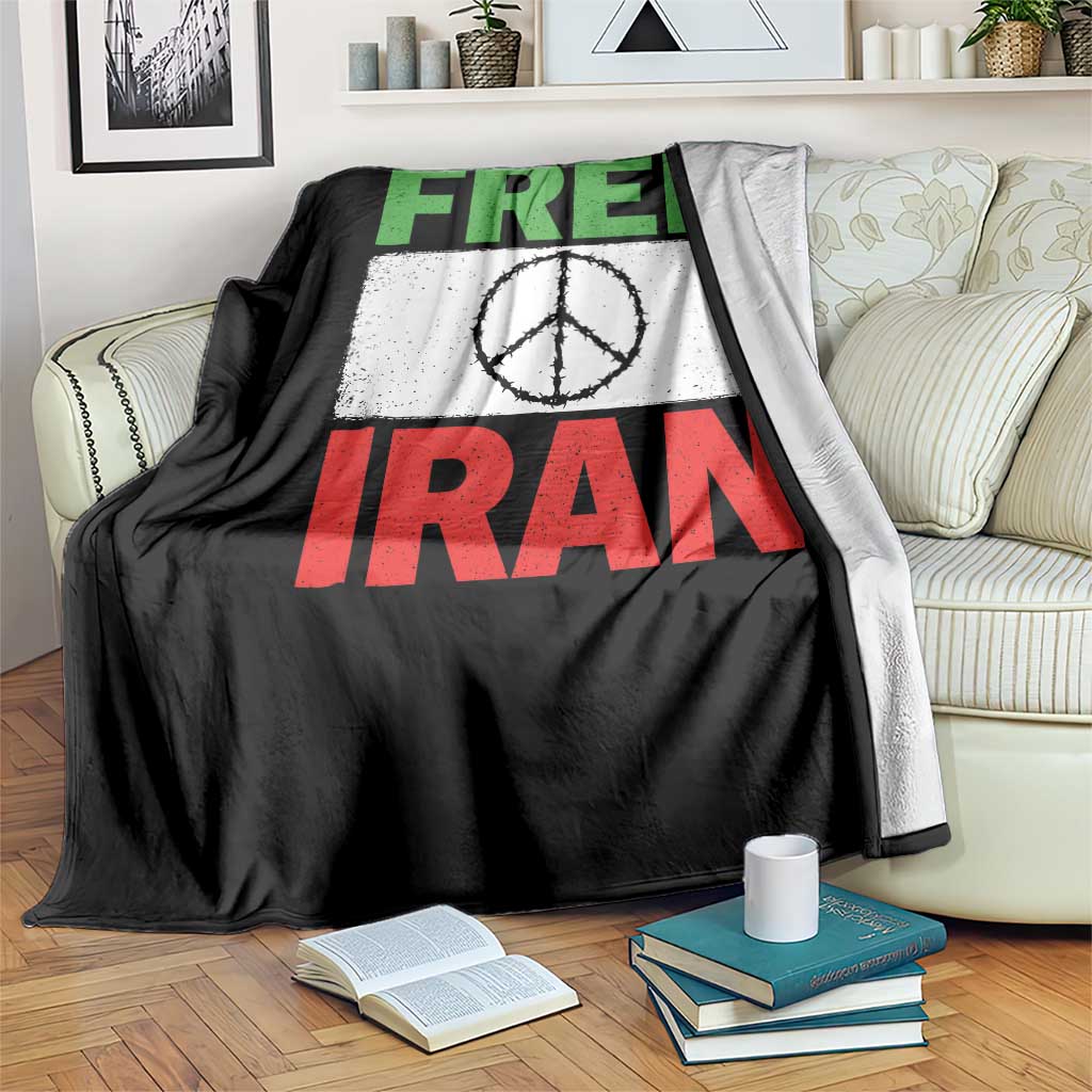 Free Iran Throw Blanket Stop War Barbed Wire Peace Sign TS11 Print Your Wear