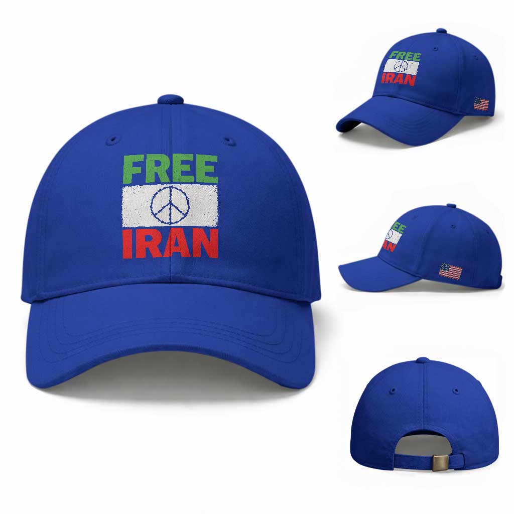 Free Iran Baseball Cap Stop War Barbed Wire Peace Sign TS11 Baseball Cap Universal Fit Royal Blue Print Your Wear