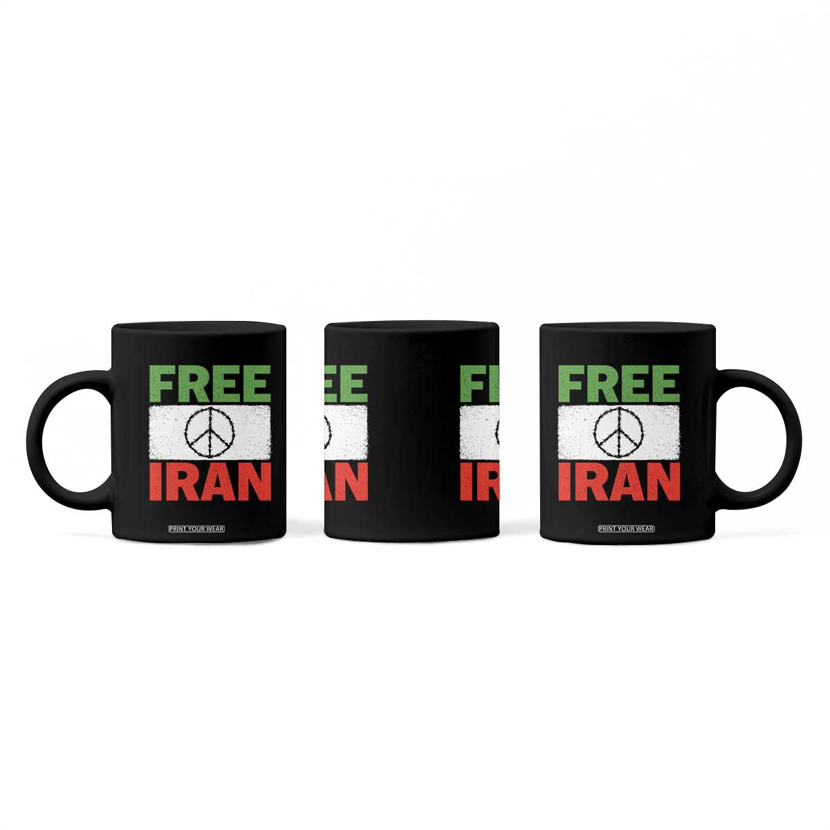 Free Iran Coffee Mug Stop War Barbed Wire Peace Sign TS11 Print Your Wear