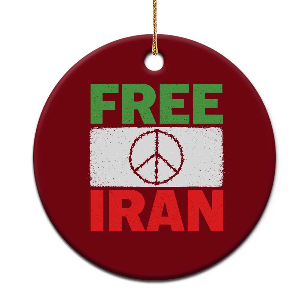Free Iran Ceramic Ornament Stop War Barbed Wire Peace Sign TS11 1pc Red Print Your Wear