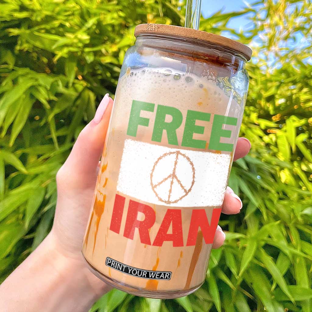 Free Iran Glass Can Stop War Barbed Wire Peace Sign TS11 Black Print Your Wear