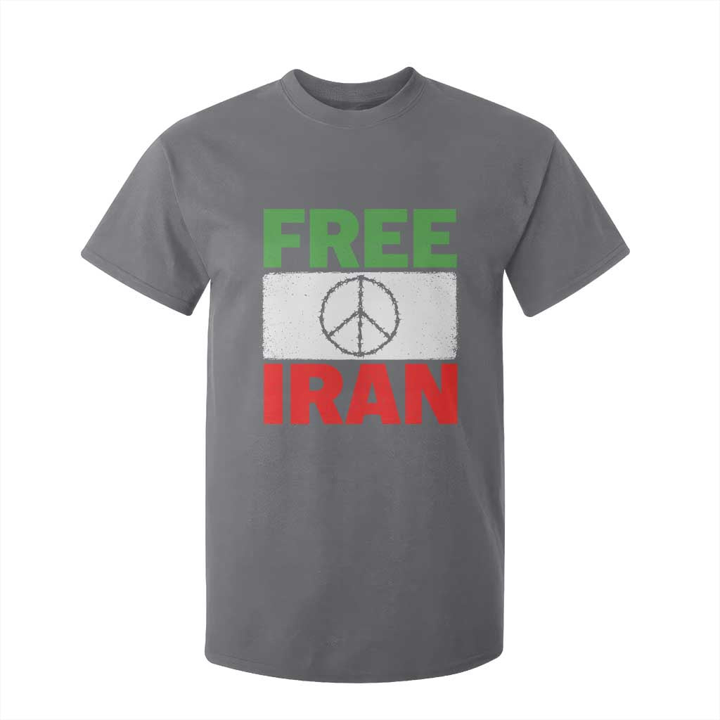 Free Iran T Shirt For Kid Stop War Barbed Wire Peace Sign TS11 Charcoal Print Your Wear