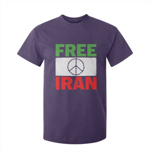Free Iran T Shirt For Kid Stop War Barbed Wire Peace Sign TS11 Purple Print Your Wear