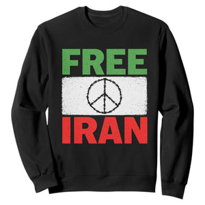 Free Iran Sweatshirt Stop War Barbed Wire Peace Sign TS11 Black Print Your Wear