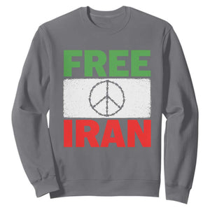 Free Iran Sweatshirt Stop War Barbed Wire Peace Sign TS11 Charcoal Print Your Wear