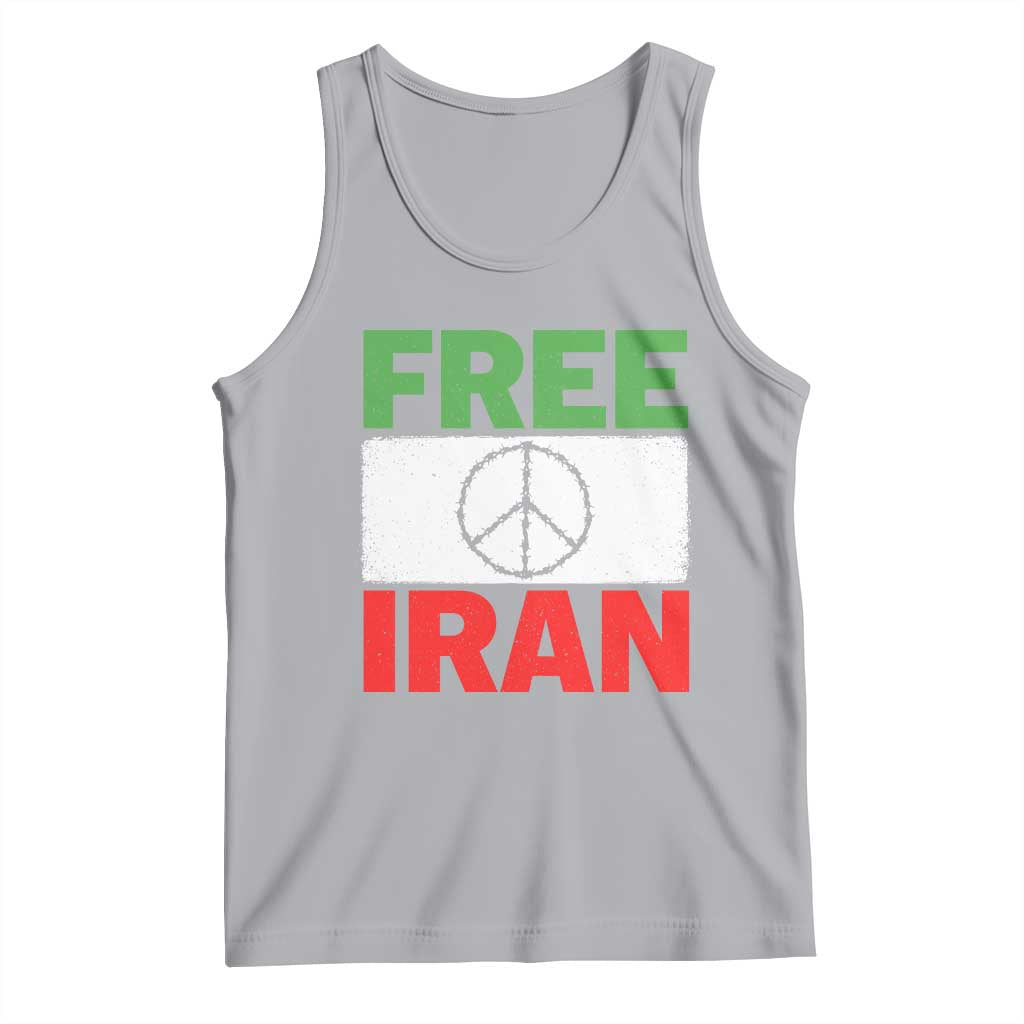 Free Iran Tank Top Stop War Barbed Wire Peace Sign TS11 Athletic Heather Print Your Wear