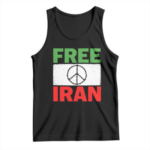 Free Iran Tank Top Stop War Barbed Wire Peace Sign TS11 Black Print Your Wear
