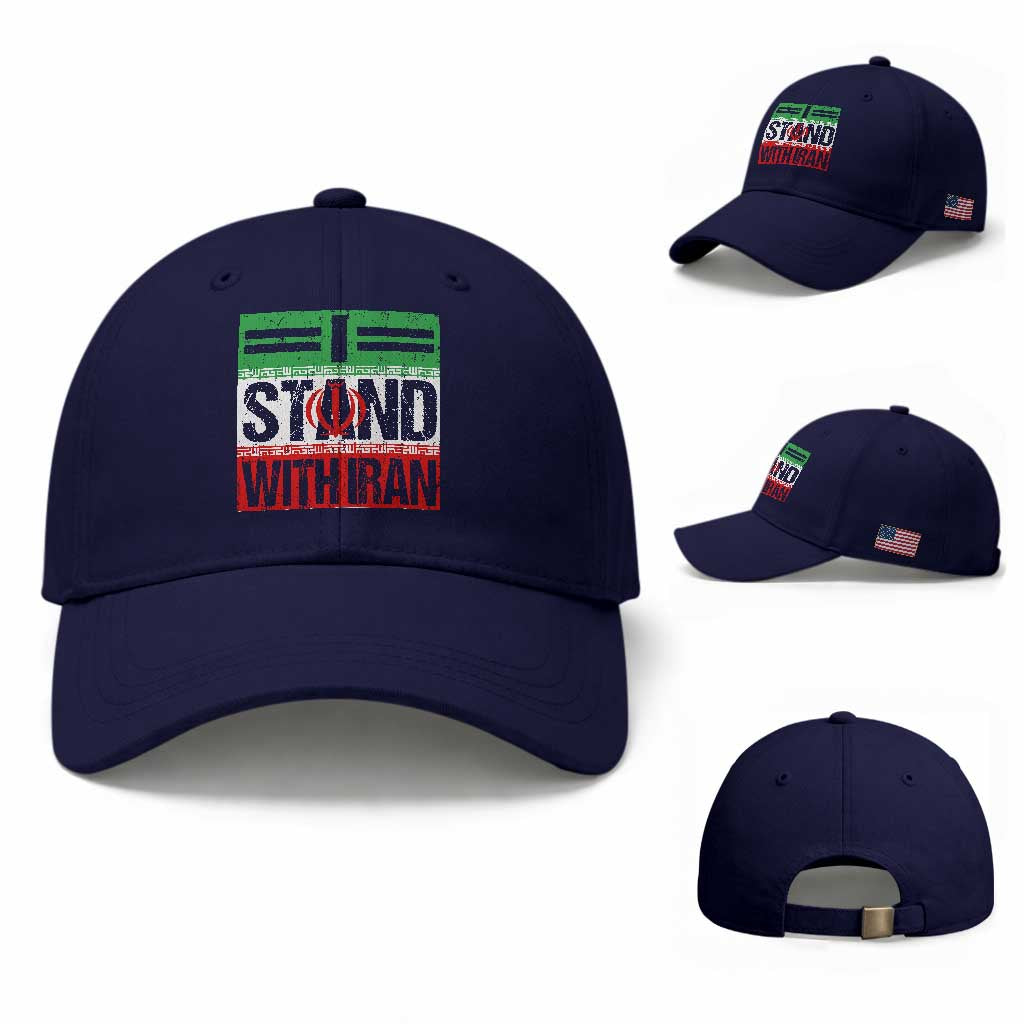 I Stand With Iran Baseball Cap Iranian People Freedom Protest TS11 Baseball Cap Universal Fit Dark Blue Print Your Wear