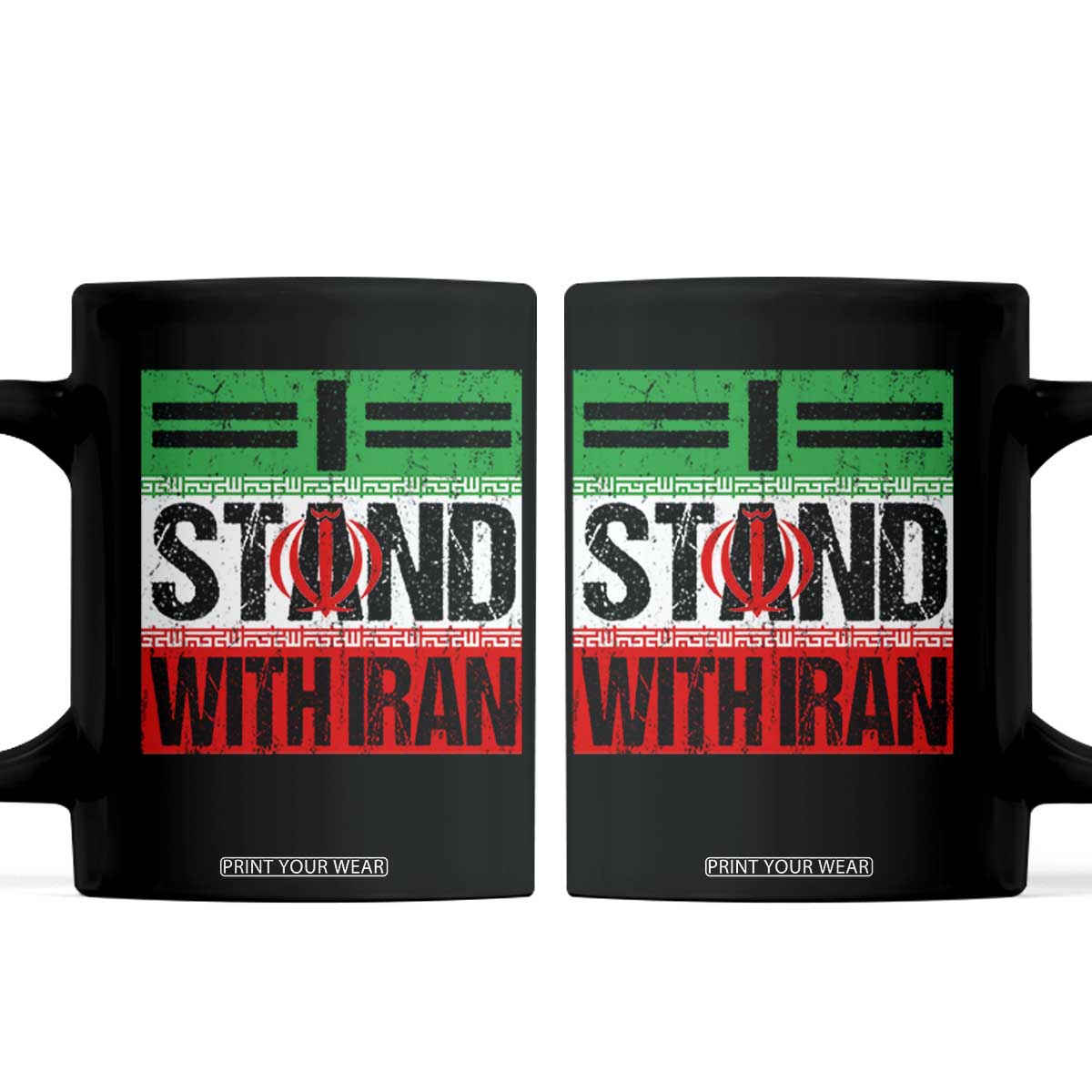 I Stand With Iran Coffee Mug Iranian People Freedom Protest TS11 Black Print Your Wear