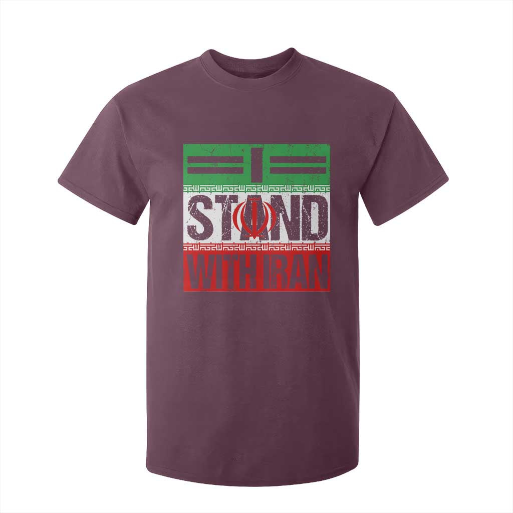 I Stand With Iran T Shirt For Kid Iranian People Freedom Protest TS11 Maroon Print Your Wear