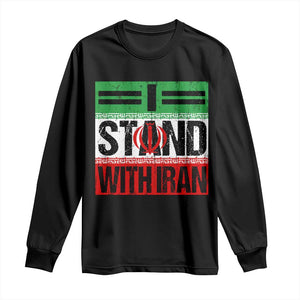 I Stand With Iran Long Sleeve Shirt Iranian People Freedom Protest TS11 Black Print Your Wear