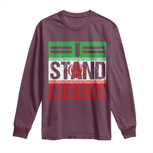 I Stand With Iran Long Sleeve Shirt Iranian People Freedom Protest TS11 Maroon Print Your Wear