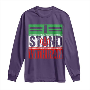 I Stand With Iran Long Sleeve Shirt Iranian People Freedom Protest TS11 Purple Print Your Wear