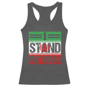 I Stand With Iran Racerback Tank Top Iranian People Freedom Protest TS11 Dark Heather Print Your Wear