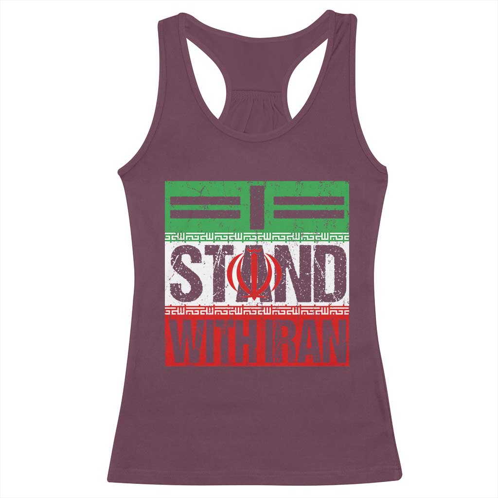 I Stand With Iran Racerback Tank Top Iranian People Freedom Protest TS11 Maroon Print Your Wear