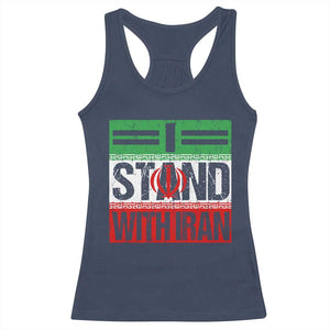 I Stand With Iran Racerback Tank Top Iranian People Freedom Protest TS11 Navy Print Your Wear