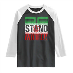 I Stand With Iran Raglan Shirt Iranian People Freedom Protest TS11 Black White Print Your Wear