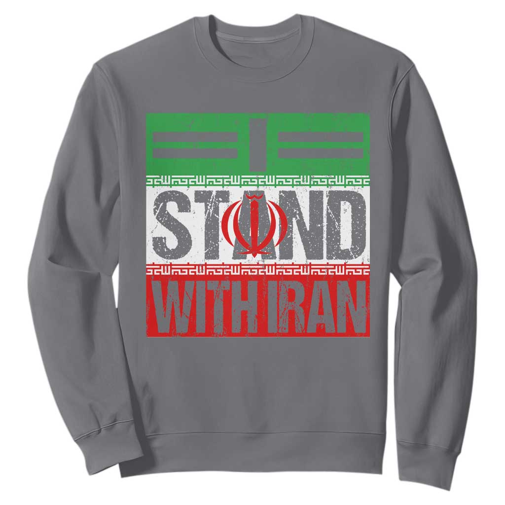 I Stand With Iran Sweatshirt Iranian People Freedom Protest TS11 Charcoal Print Your Wear