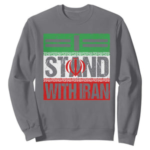 I Stand With Iran Sweatshirt Iranian People Freedom Protest TS11 Charcoal Print Your Wear
