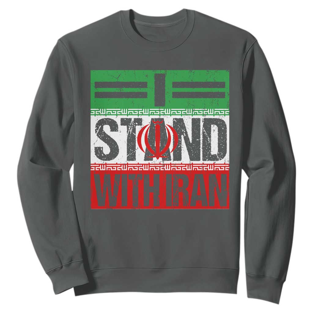 I Stand With Iran Sweatshirt Iranian People Freedom Protest TS11 Dark Heather Print Your Wear