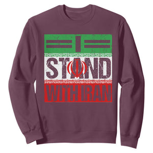 I Stand With Iran Sweatshirt Iranian People Freedom Protest TS11 Maroon Print Your Wear