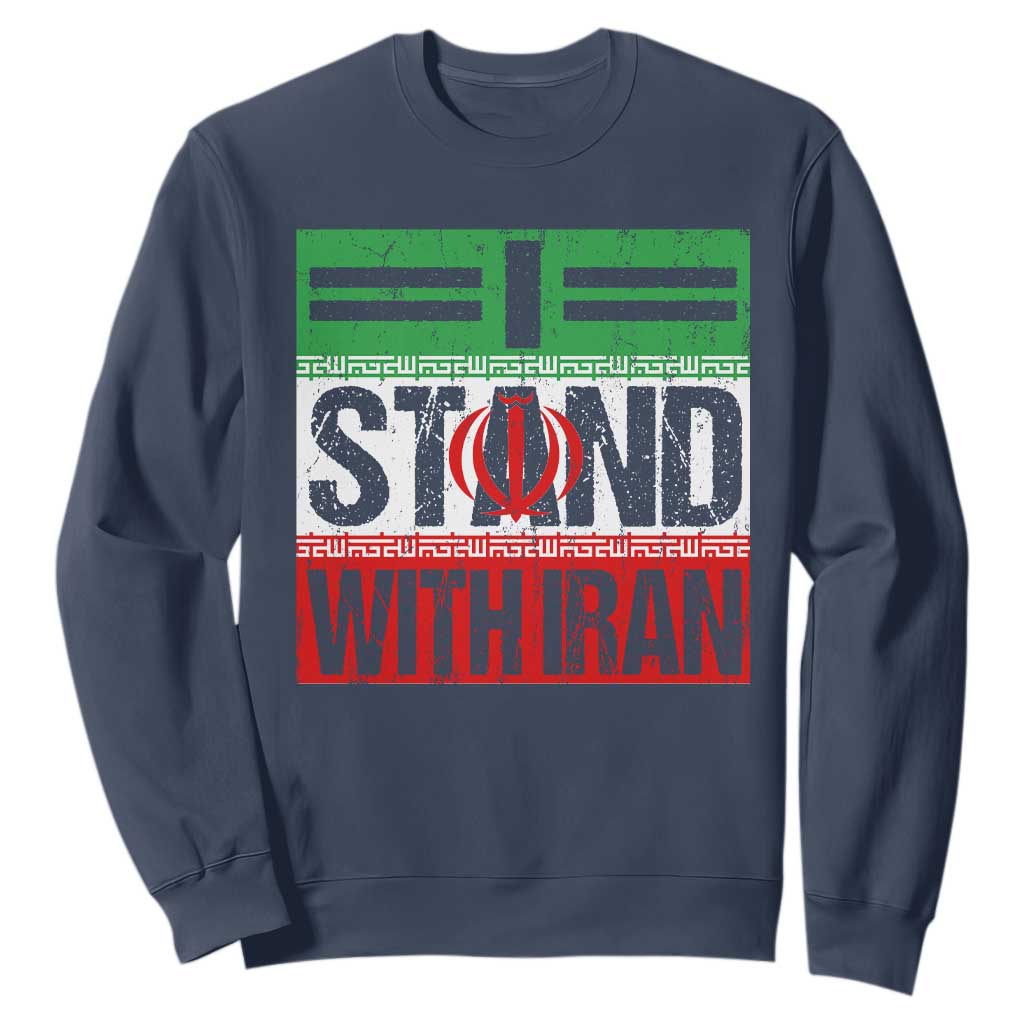 I Stand With Iran Sweatshirt Iranian People Freedom Protest TS11 Navy Print Your Wear