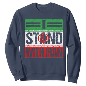 I Stand With Iran Sweatshirt Iranian People Freedom Protest TS11 Navy Print Your Wear