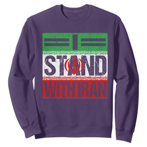 I Stand With Iran Sweatshirt Iranian People Freedom Protest TS11 Purple Print Your Wear