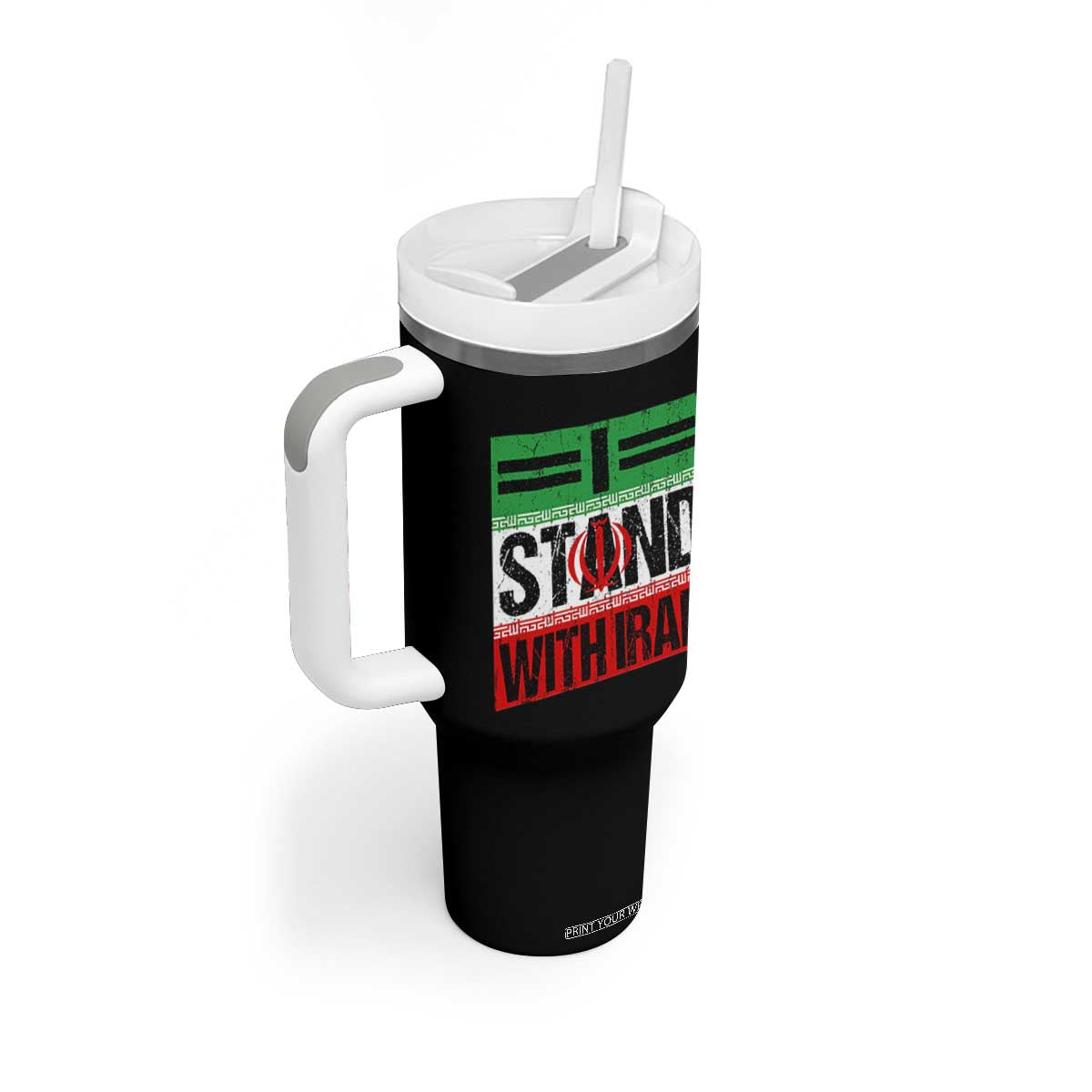 I Stand With Iran Tumbler With Handle Iranian People Freedom Protest TS11 Print Your Wear