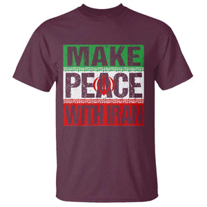 Make Peace With Iran T Shirt Peace Pacifist Stop War In Middle East TS11 Maroon Print Your Wear