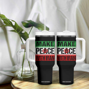 Make Peace With Iran Tumbler With Handle Peace Pacifist Stop War In Middle East TS11 Print Your Wear