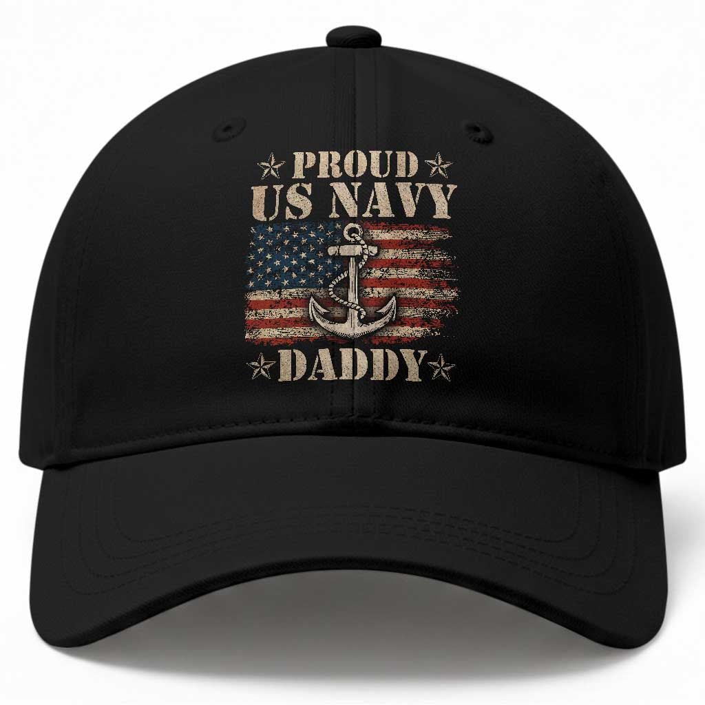 Proud US Navy Daddy Baseball Cap Vintage American Flag Anchor TS11 Print Your Wear