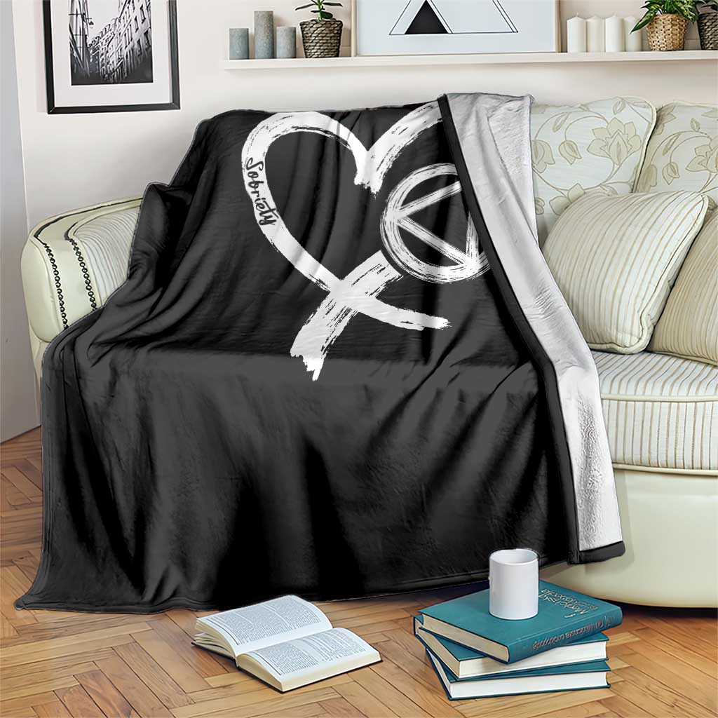 Sobriety Heart Sober Anniversary Alcoholic Abstinence Throw Blanket TS11 Print Your Wear
