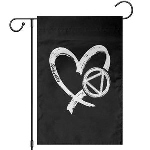 Sobriety Heart Sober Anniversary Alcoholic Abstinence Garden Flag TS11 Black Print Your Wear
