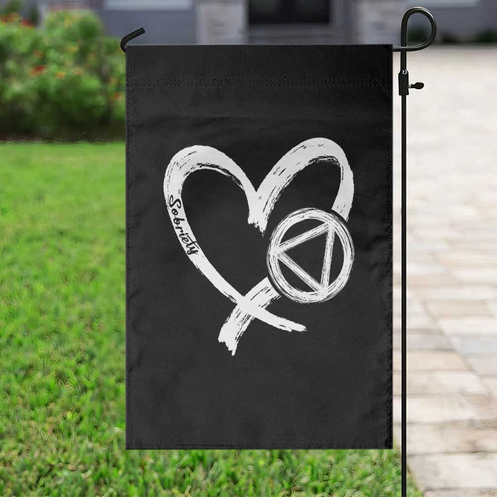 Sobriety Heart Sober Anniversary Alcoholic Abstinence Garden Flag TS11 Print Your Wear