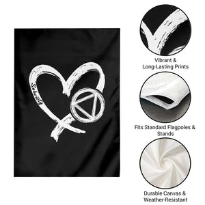 Sobriety Heart Sober Anniversary Alcoholic Abstinence Garden Flag TS11 Print Your Wear